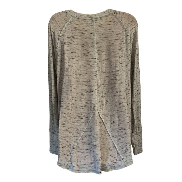 Spring + Mercer Space Dye Tee Size M Heather Gray Long Sleeve Tee Tunic - Picture 3 of 9